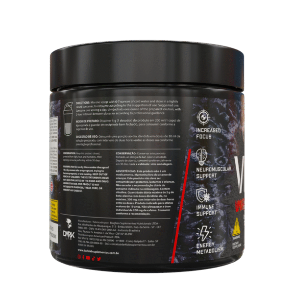 Pré-Treino Venom Underground Pre Workout 300g - Dark Lab - Image 3