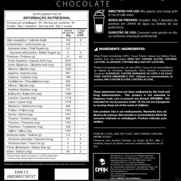 100% Whey Protein Pote 900g - Dark Lab - Image 6