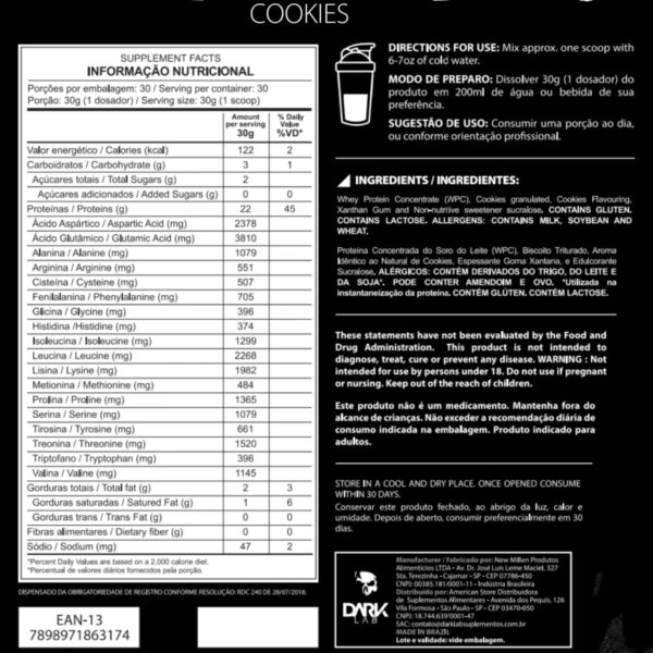 100% Whey Protein Pote 900g - Dark Lab - Image 8